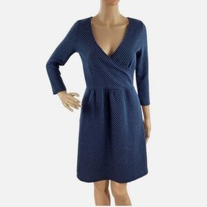 Anthropologie HD in Paris Blue Geometric Long Sleeve Dress